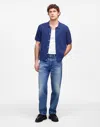 Madewell Tuck-stitch Button-up Sweater Polo In Blue