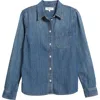 Madewell Denim Tuckable Button-up Shirt In Blue