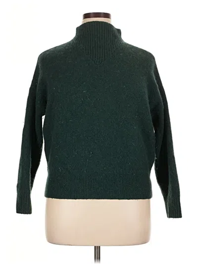 Pre-owned Madewell Turtleneck Sweater In Green