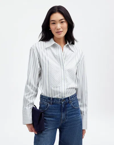 Madewell Tuxedo Button-up Shirt In Eyelet White