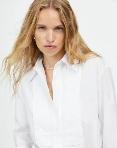 Madewell Tuxedo Button-up Shirt In Eyelet White