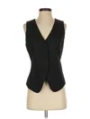 Madewell Button Front Satin Vest Top In Black