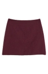 Madewell Tweed Miniskirt In Burgundy