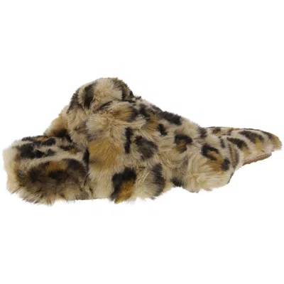 Madewell Twist Womens Animal Print Faux Fur Slide Slippers In Multi