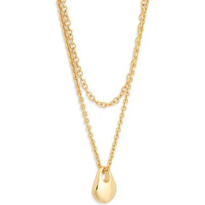 Madewell Two-pack Droplet Necklace Set In Vintage Gold