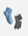 Madewell Two-pack Pinstripe Ankle Socks In White