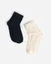 Madewell Two-pack Pointelle Ankle Socks In Black
