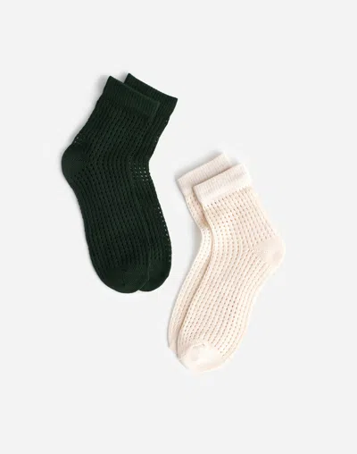 Madewell Two-pack Pointelle Ankle Socks In Multi
