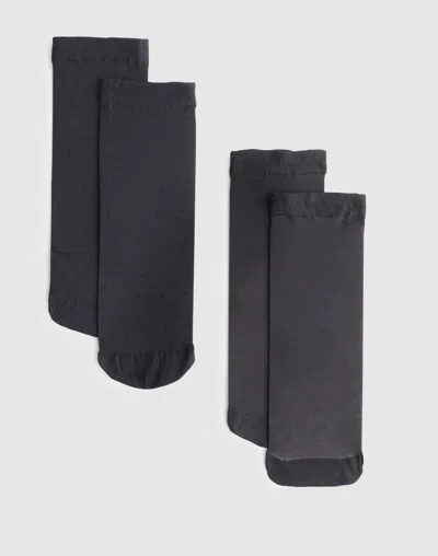 Madewell Two-pack Sheer Ankle Socks In Black