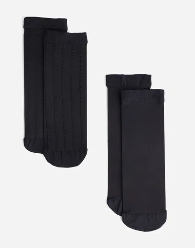 Madewell Two-pack Sheer Ankle Socks In Jet Black