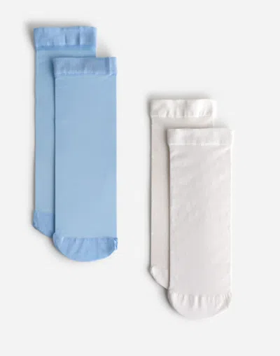 Madewell Two-pack Sheer Ankle Socks In Peri Blue