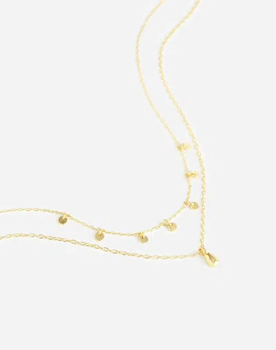 Madewell Two-pack Station &amp; Pendant Necklace Set In Pale Gold