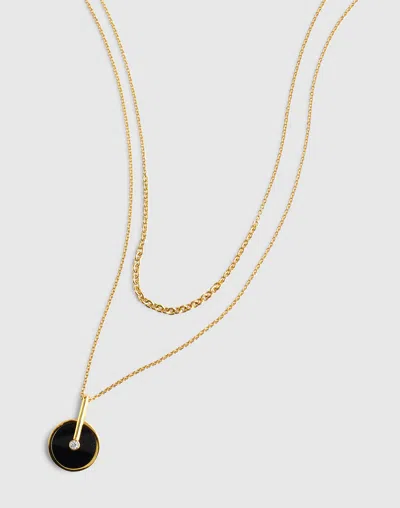 Madewell Two-pack Stone Inlay Coin Necklace Set