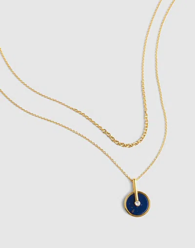 Madewell Two-pack Stone Inlay Coin Necklace Set In Gold