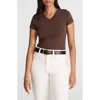 Madewell V-neck Baby Tee In Brown