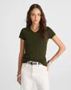 Madewell V-neck Baby Tee In Green