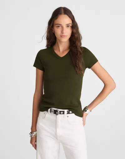 Madewell V-neck Baby Tee In Green