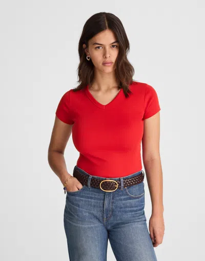 Madewell V-neck Baby Tee In Red