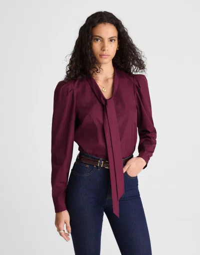 Madewell V-neck Button-front Top In Burgundy