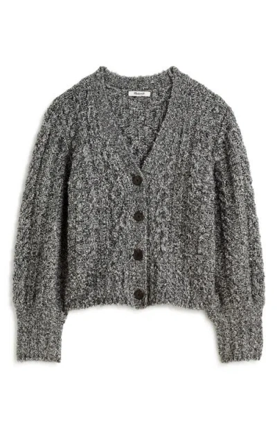 Madewell V-neck Cable Cardigan In Dusk Grey