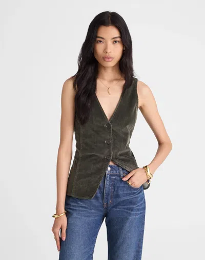 Madewell V-neck Cutaway Vest In Black