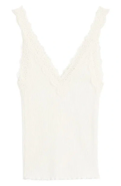 Madewell V-neck Lace Cotton Blend Tank In White