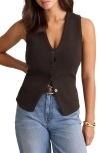 Madewell V-neck Merino Wool Button-up Sweater Vest In Black