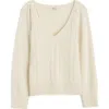 Madewell V-neck Merino Wool Sweater In White