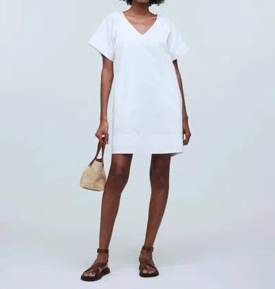 Madewell V-neck Mini Shirtdress In Eyelet White