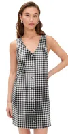 Madewell V-neck Mini Vest Dress In Gingham Black And White Gingham In Black And White Gingham