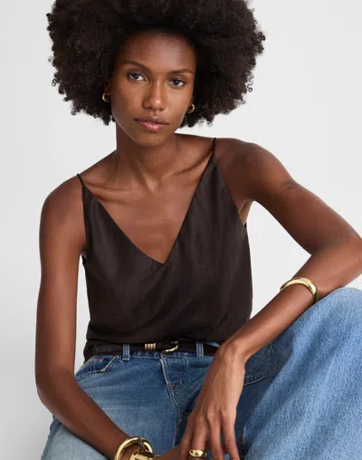 Madewell V-neck Slip Cami In Brown