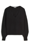 Madewell V-neck Wedge Sweater In True Black