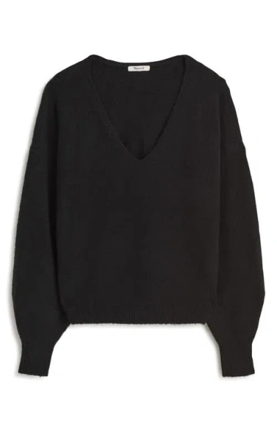 Madewell V-neck Wedge Sweater In True Black