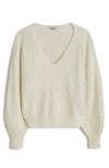 Madewell V-neck Wedge Sweater In Winter White