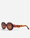 Madewell Valoma Chunky Oval Sunglasses In Dark Tortoise