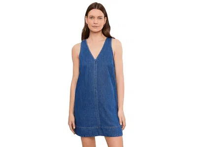 Madewell V-neck Mini Dress In Marina Blue Women's Dress Marina Blue: Sm (women's 2-4) In Black