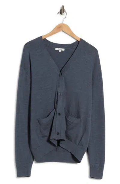 Madewell V-neck Slub Cardigan In Blue
