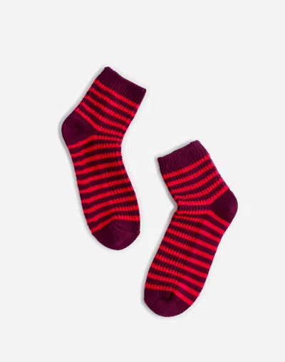 Madewell Waffle-knit Ankle Socks In Cabernet
