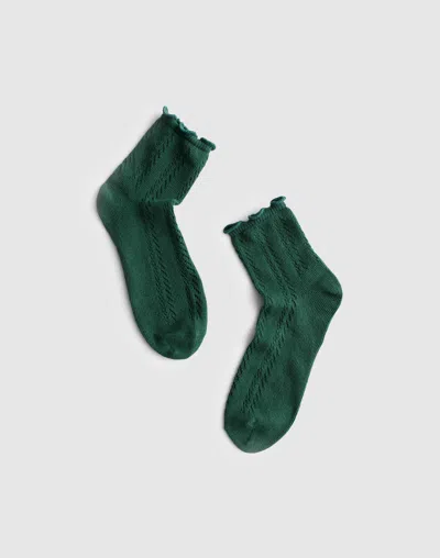Madewell Waffle-knit Ankle Socks In Green