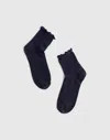 Madewell Waffle-knit Ankle Socks In Purple