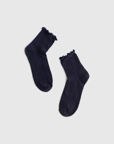 Madewell Waffle-knit Ankle Socks In Purple