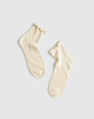 Madewell Waffle-knit Ankle Socks In White