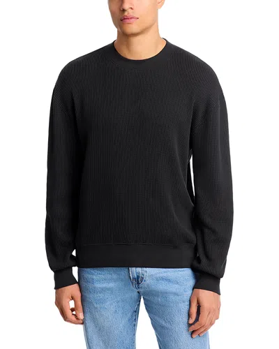 Madewell Waffle Knit Sweater In Black