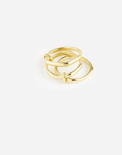 Madewell Wavy Linked Rings In Gold