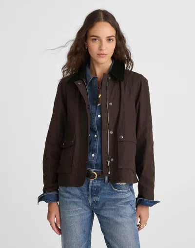 Madewell Waxed Zip-front Jacket In Brown