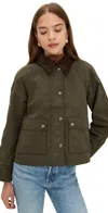 Madewell Waxed Zip-front Jacket Trench Green In Green