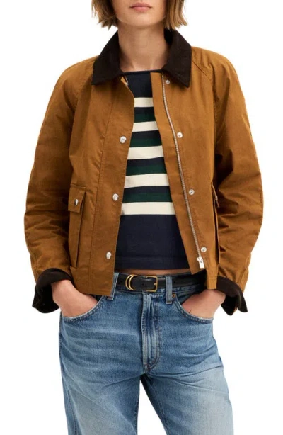Madewell Waxed Zip Jacket In Sepia
