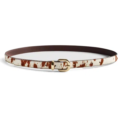 Madewell Western Genuine Calf Hair Belt In Dark Carob Multi