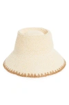 Madewell Whipstitch Straw Bucket Hat In Alabaster