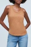 Madewell Whisper Cotton Tank In Warm Hickory